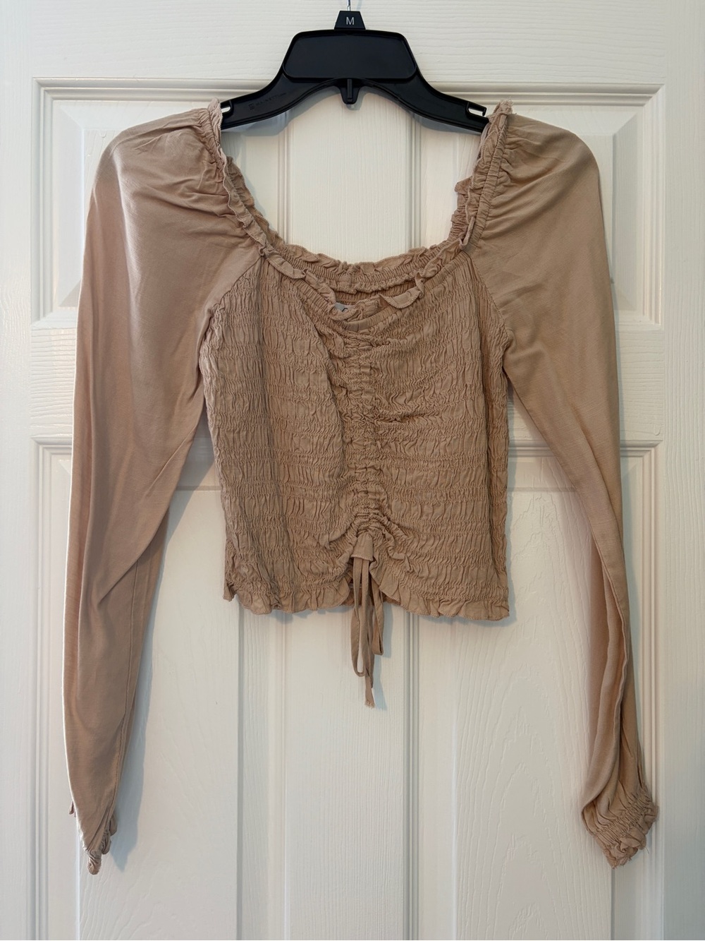 Beige Long-Sleeve Women's Top